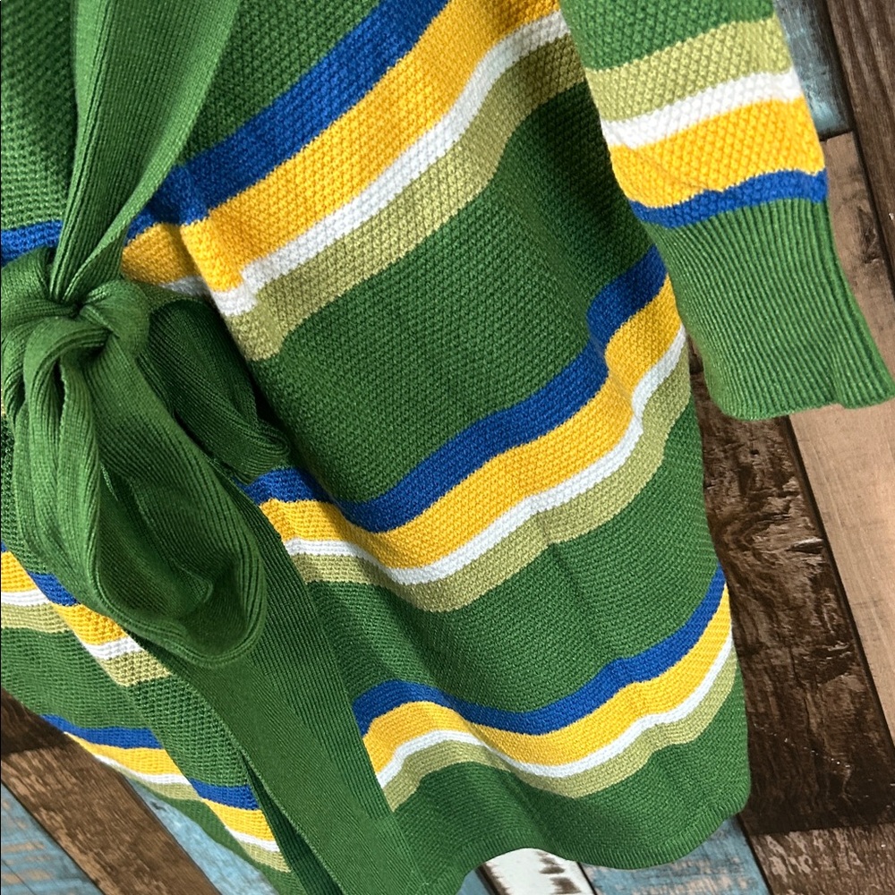 Striped belted Wrap mini Dress - Picture 5 of 16